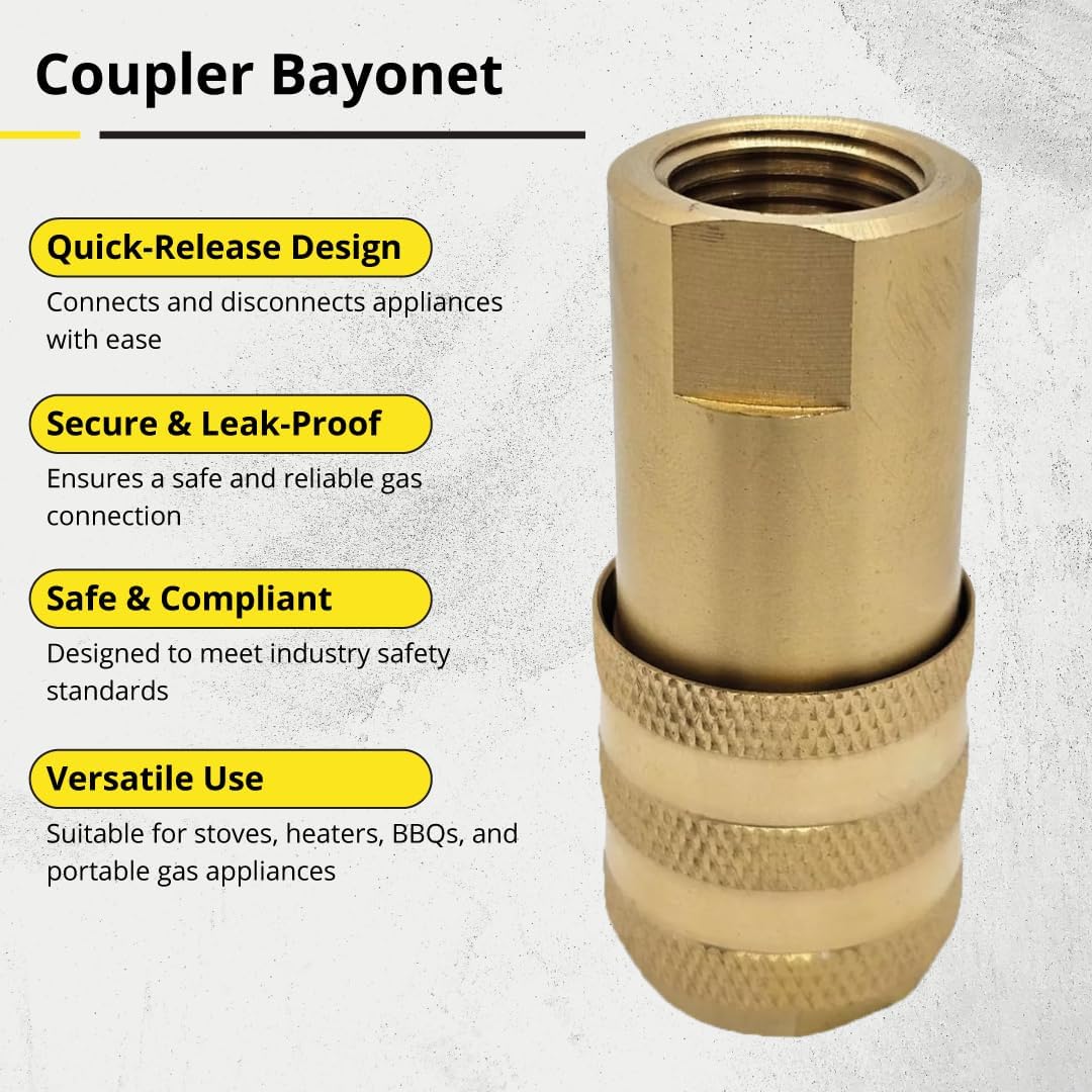 Commercial Gas Catering Hose 1/2 Inch x 1m - Heavy Duty Yellow Pipe for Kitchen, LPG, NG, Propane, Butane - Flexible Stainless Steel Braided Hose for...