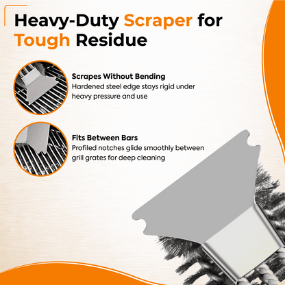 Heavy Duty BBQ Cleaning Brush Grill Cleaner Barbecue Wire Head Steel Handle Tool