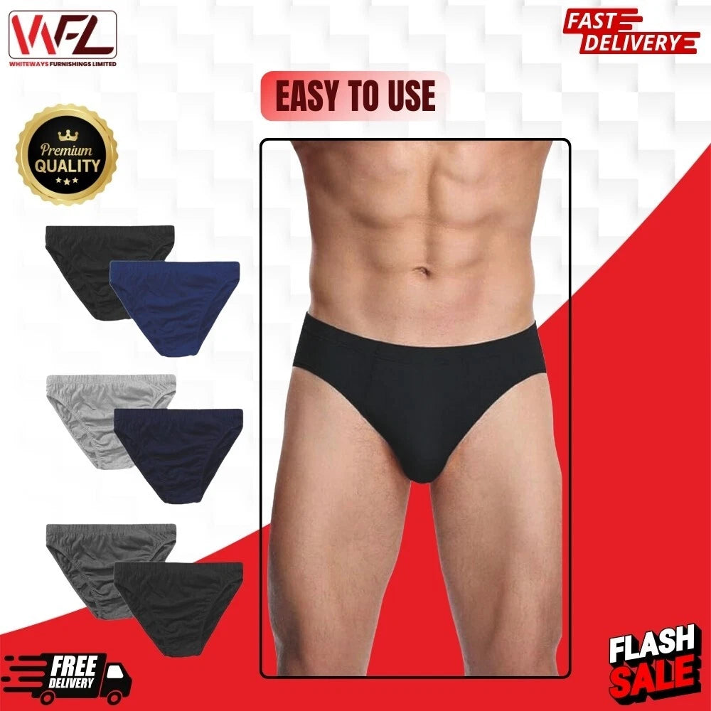 12 Pack Men’s Classic Ribbed Cotton Briefs XXL – Soft Sports Underwear Pants