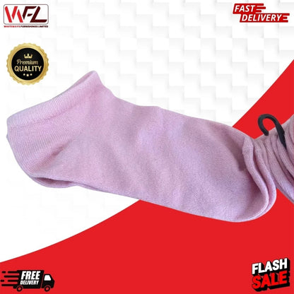 6 & 12 Pairs of Low Cut Ladies Microfibre Trainers Liners Colourful Socks 4-6