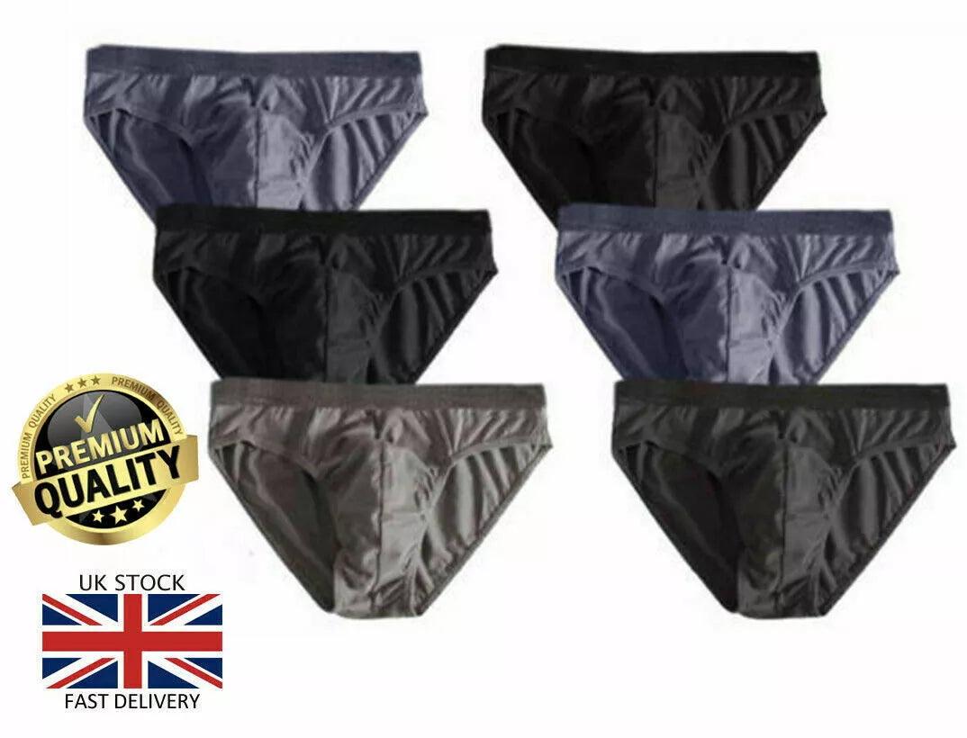 6 Pack Mens Slips Underwear Classic Sports Soft Cotton Ribbed Briefs Pants S-XXL
