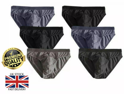 6 Pack Mens Slips Underwear Classic Sports Soft Cotton Ribbed Briefs Pants S-XXL